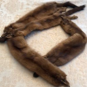 4 pelt vintage mink scarf authentic mink from 1950’s